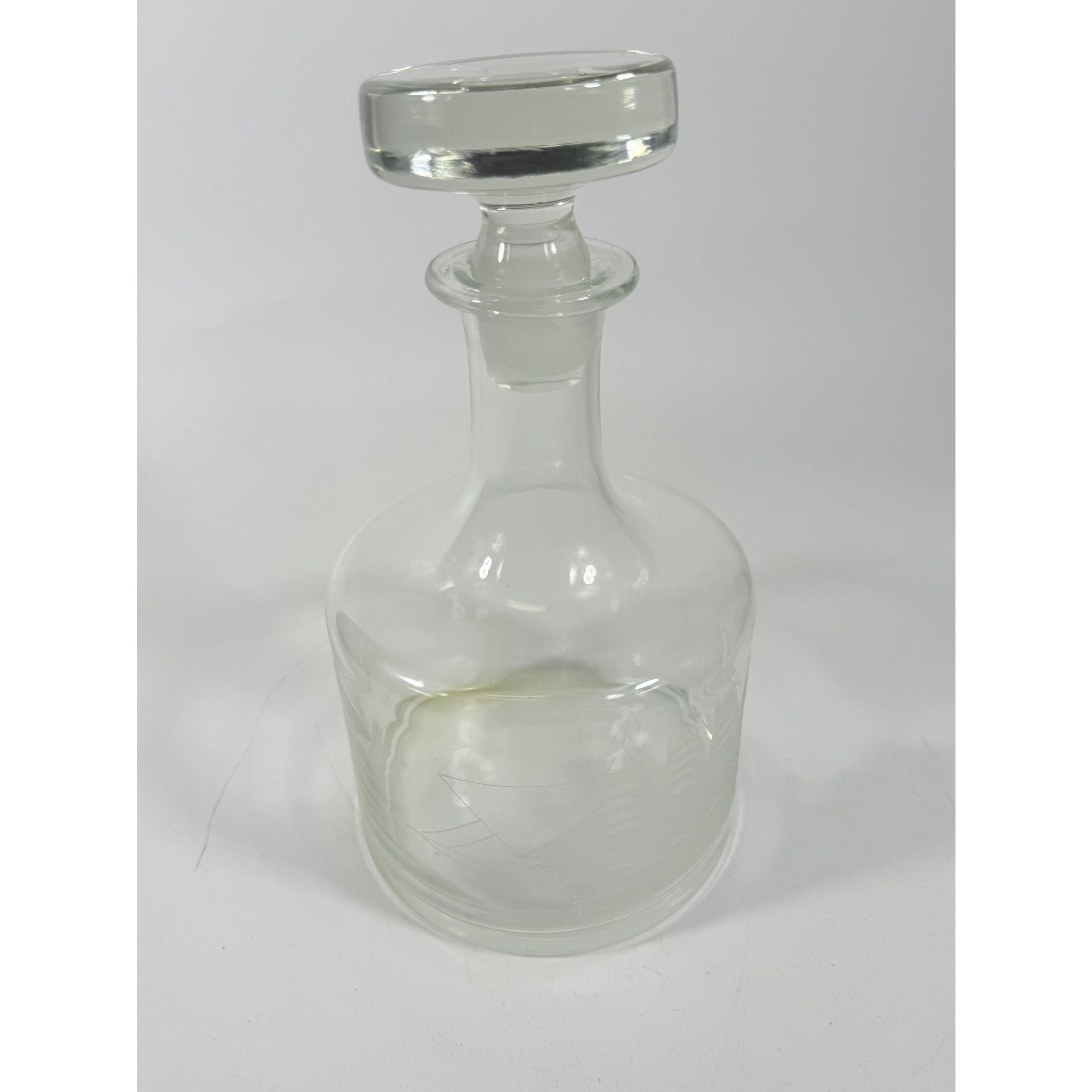 Decanter Toscany Etched Frosted Clipper Ship Mancave Barware Crystal Clipper Vintage Replacement Glassware Barware Nautical