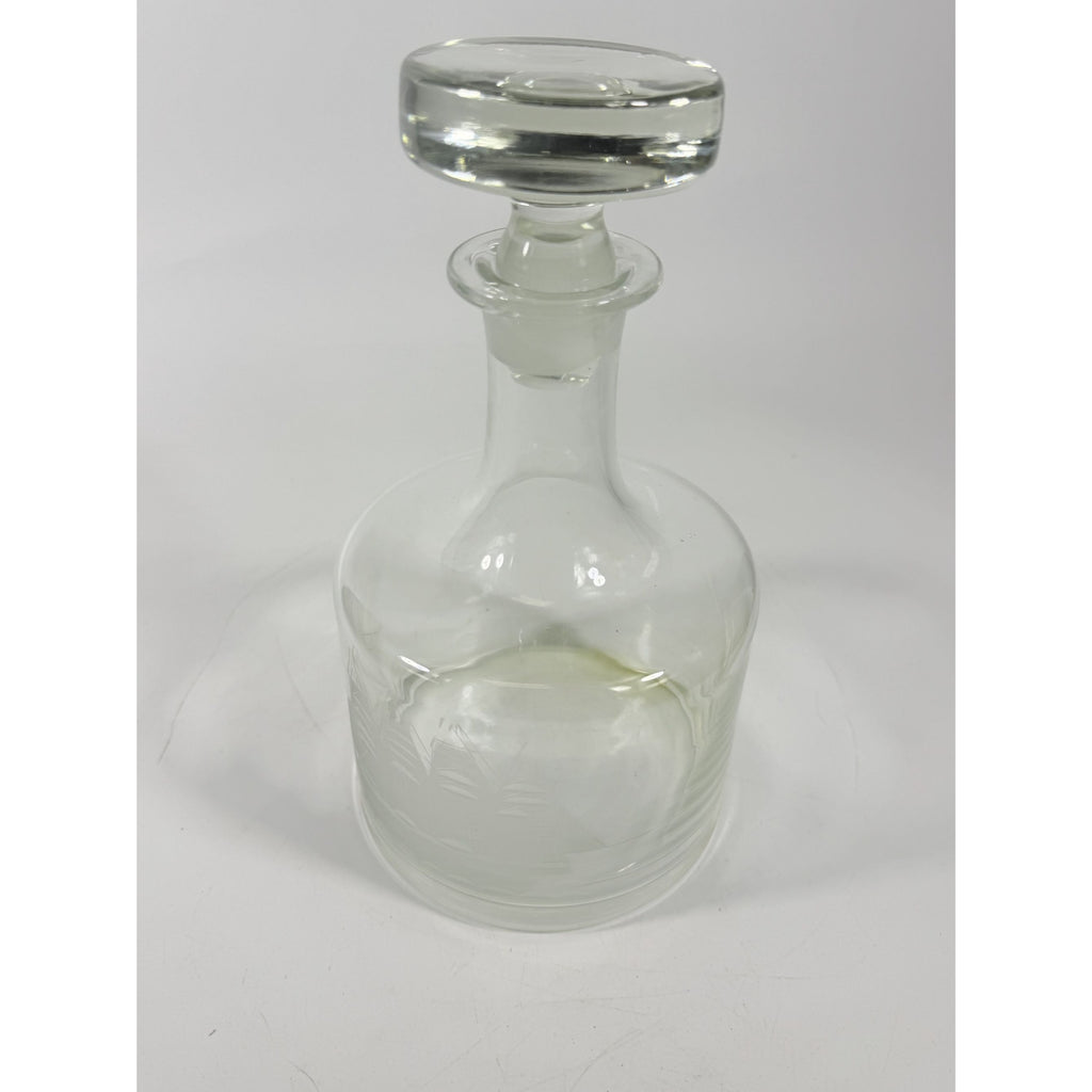 Decanter Toscany Etched Frosted Clipper Ship Mancave Barware Crystal Clipper Vintage Replacement Glassware Barware Nautical