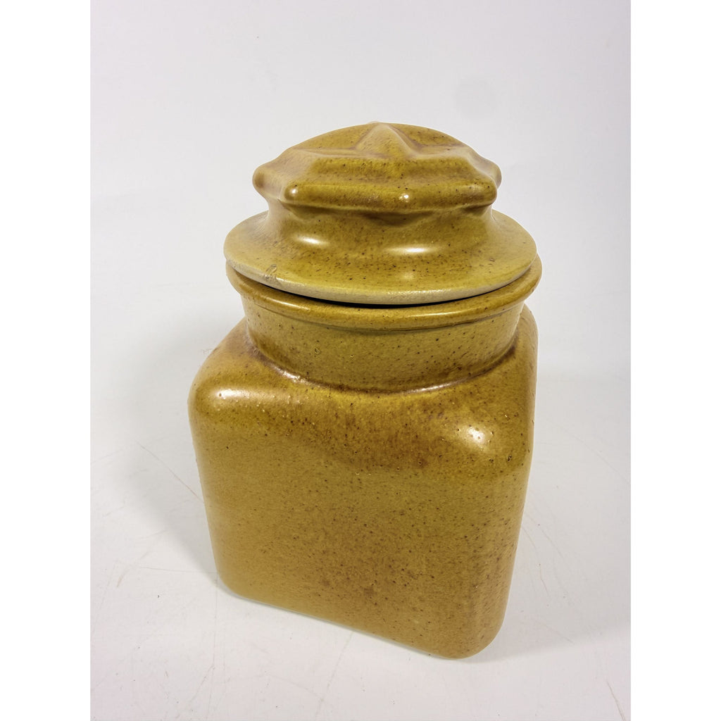 Pottery Canister Bicentennial Eagle Vintage Stoneware Chatham Potter Star American Atalier Glazed Brown Kitchenware Commemerative Collector