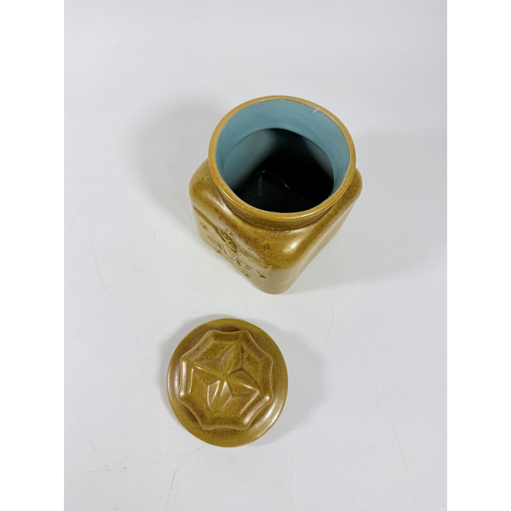 Pottery Canister Bicentennial Eagle Vintage Stoneware Chatham Potter Star American Atalier Glazed Brown Kitchenware Commemerative Collector