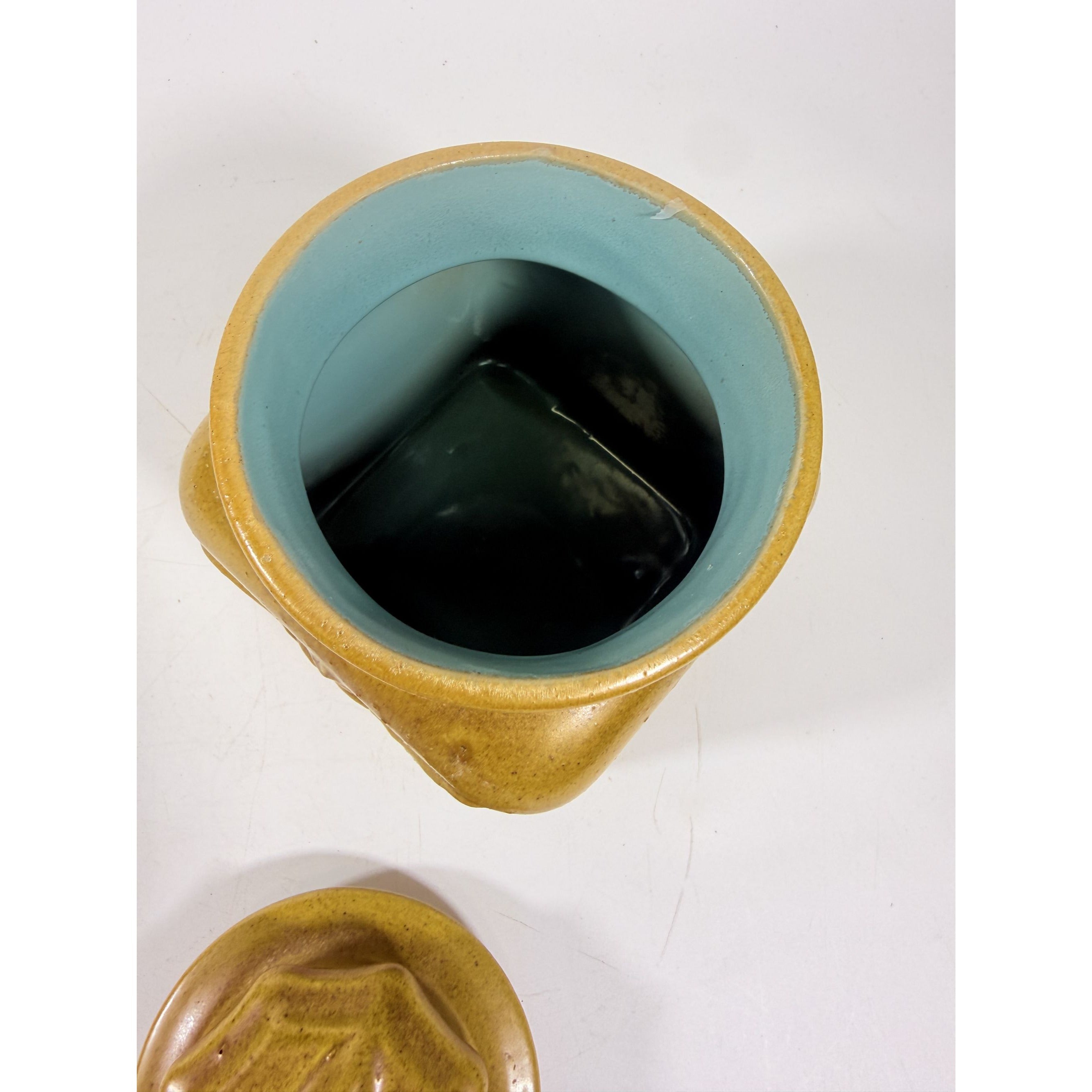 Pottery Canister Bicentennial Eagle Vintage Stoneware Chatham Potter Star American Atalier Glazed Brown Kitchenware Commemerative Collector
