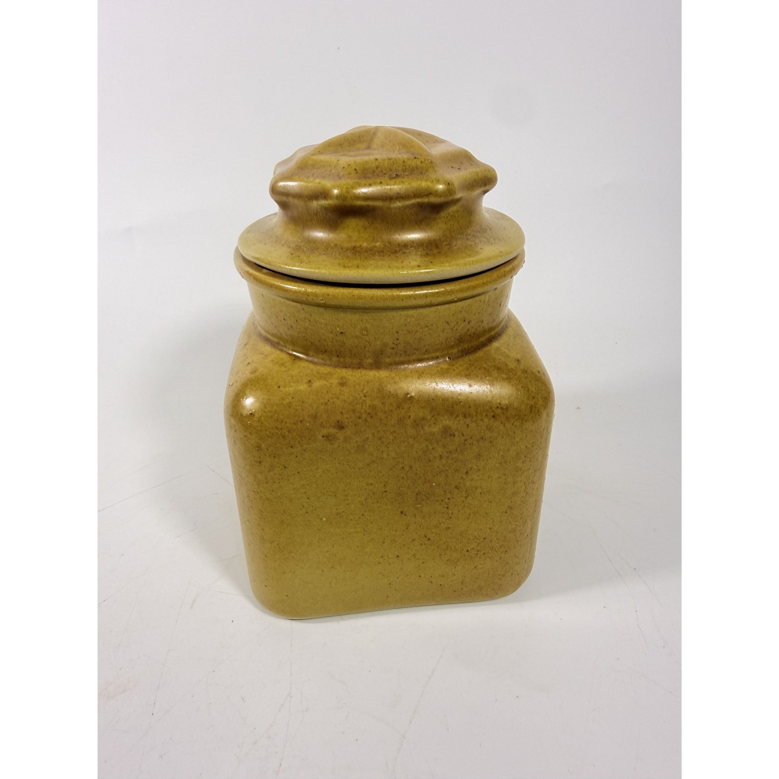 Pottery Canister Bicentennial Eagle Vintage Stoneware Chatham Potter Star American Atalier Glazed Brown Kitchenware Commemerative Collector