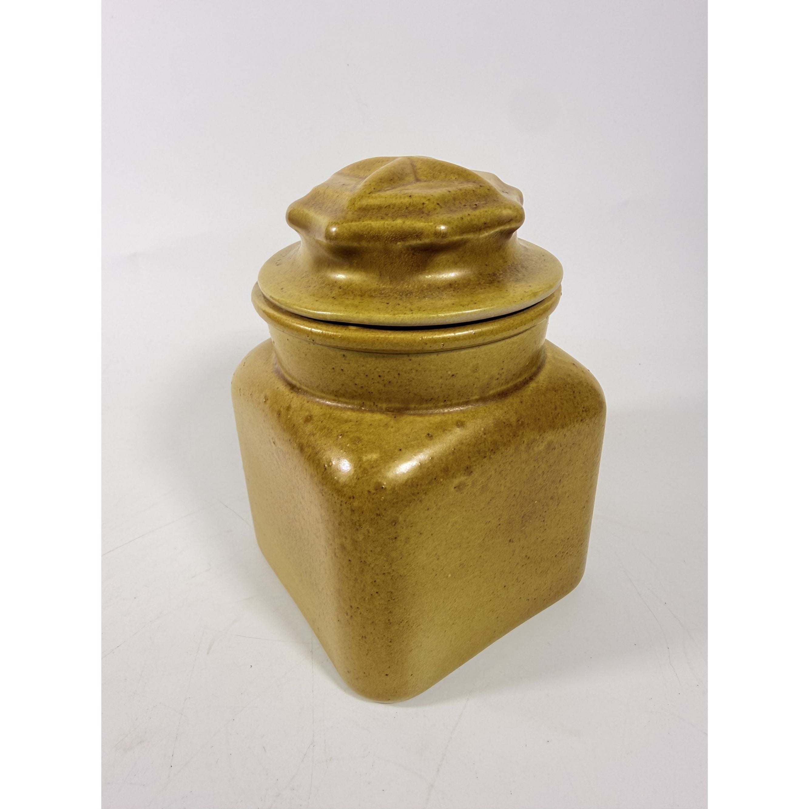 Pottery Canister Bicentennial Eagle Vintage Stoneware Chatham Potter Star American Atalier Glazed Brown Kitchenware Commemerative Collector