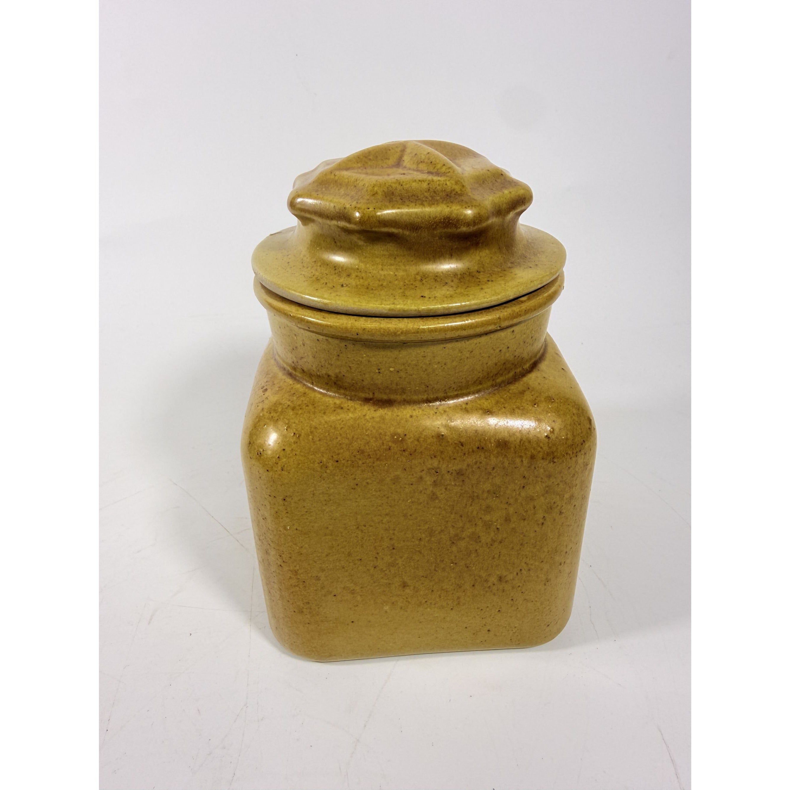 Pottery Canister Bicentennial Eagle Vintage Stoneware Chatham Potter Star American Atalier Glazed Brown Kitchenware Commemerative Collector
