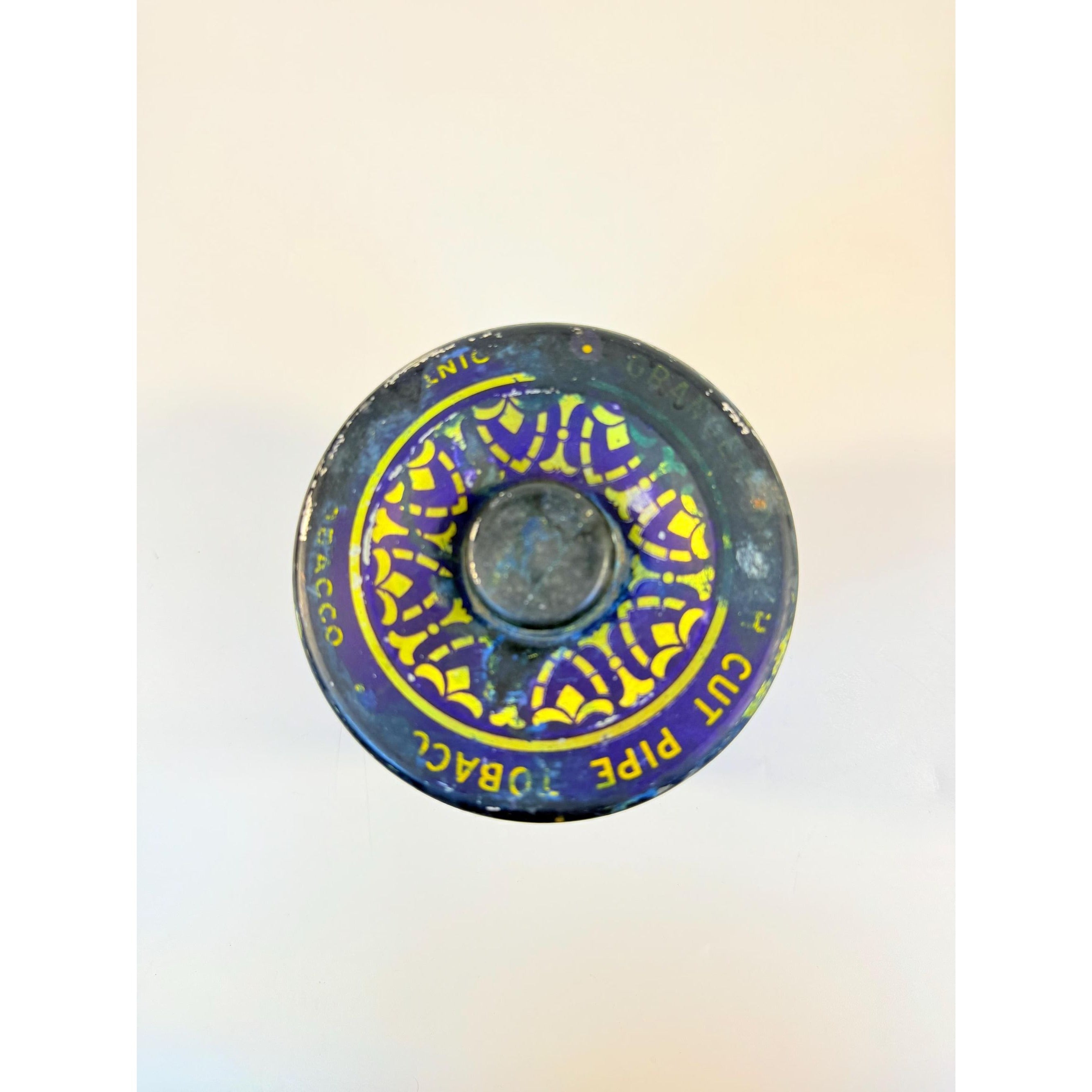 Tin Granger Pipe Tobacco Rough Cut Blue Round Tin Metal Knob Lid Canister Liggett & Myers Tobacco Co. Vintage Tobacciana Collectible 1920s