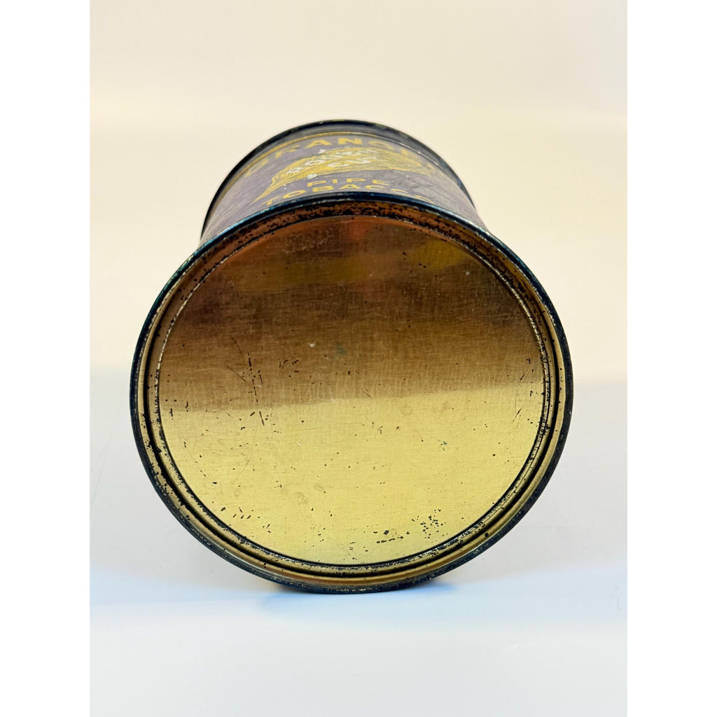 Tin Granger Pipe Tobacco Rough Cut Blue Round Tin Metal Knob Lid Canister Liggett & Myers Tobacco Co. Vintage Tobacciana Collectible 1920s