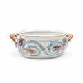 Jardiniere Planter Pot Hand Painted Handled Ceramaic Teal Brown Home Decor Decorative Accents Centerpiece Grand Millennial
