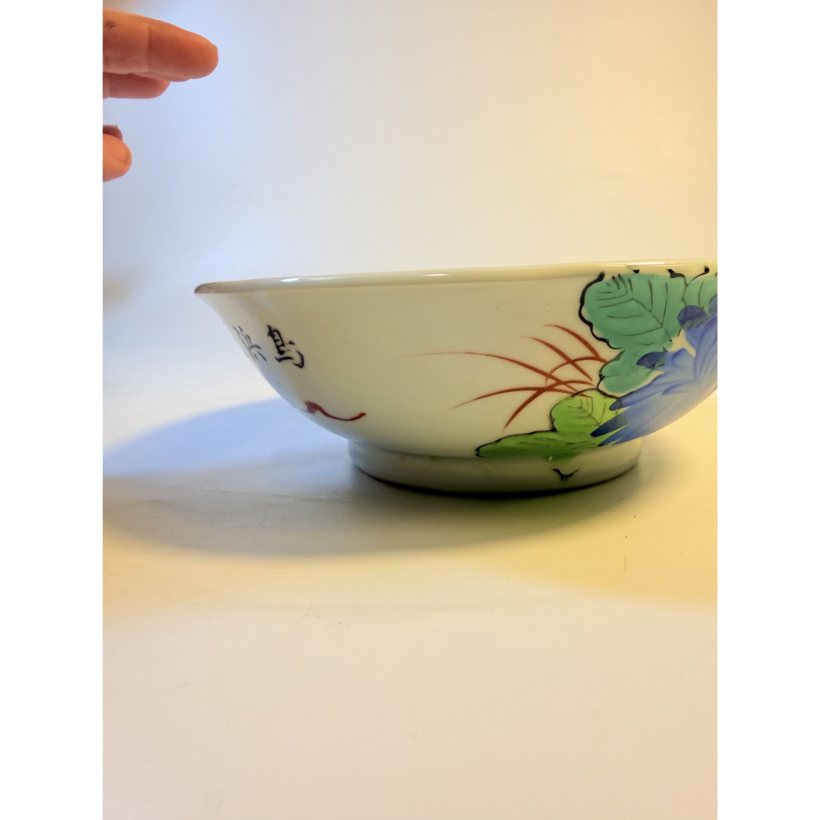 Hand Painted Famille Rose Porcelain Bowl Catch all Chinese Qing Dynasty Floral Birds Flowers Antique Vintage Oriental Chinosiere