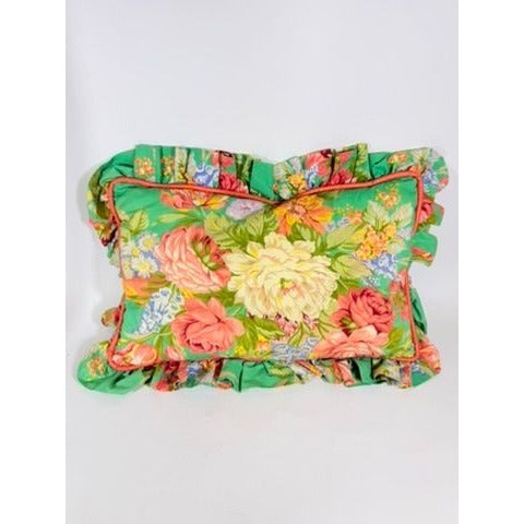 Throw Pillow Pair Floral Chintz Traditional Ruffle Piping Vintage Set 2 Home Decor Decorative Accents Flowers Bedroom Bed