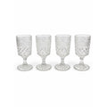 Water Glasses Anchor Hocking Wexford Clear Stemware Goblets - Set of Four Vintage Barware Diamond Pattern Replacement Glassware