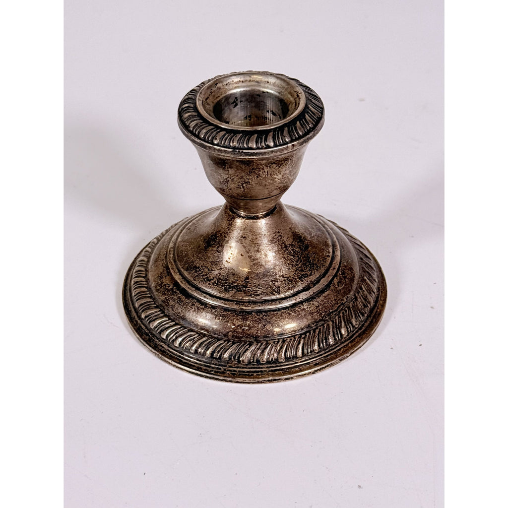 Candlestick AMC Sterling Silver Weighted 3" Candle Holders Vintage Stamped Replacment Silverware Ornate Collectible Scrap Metal