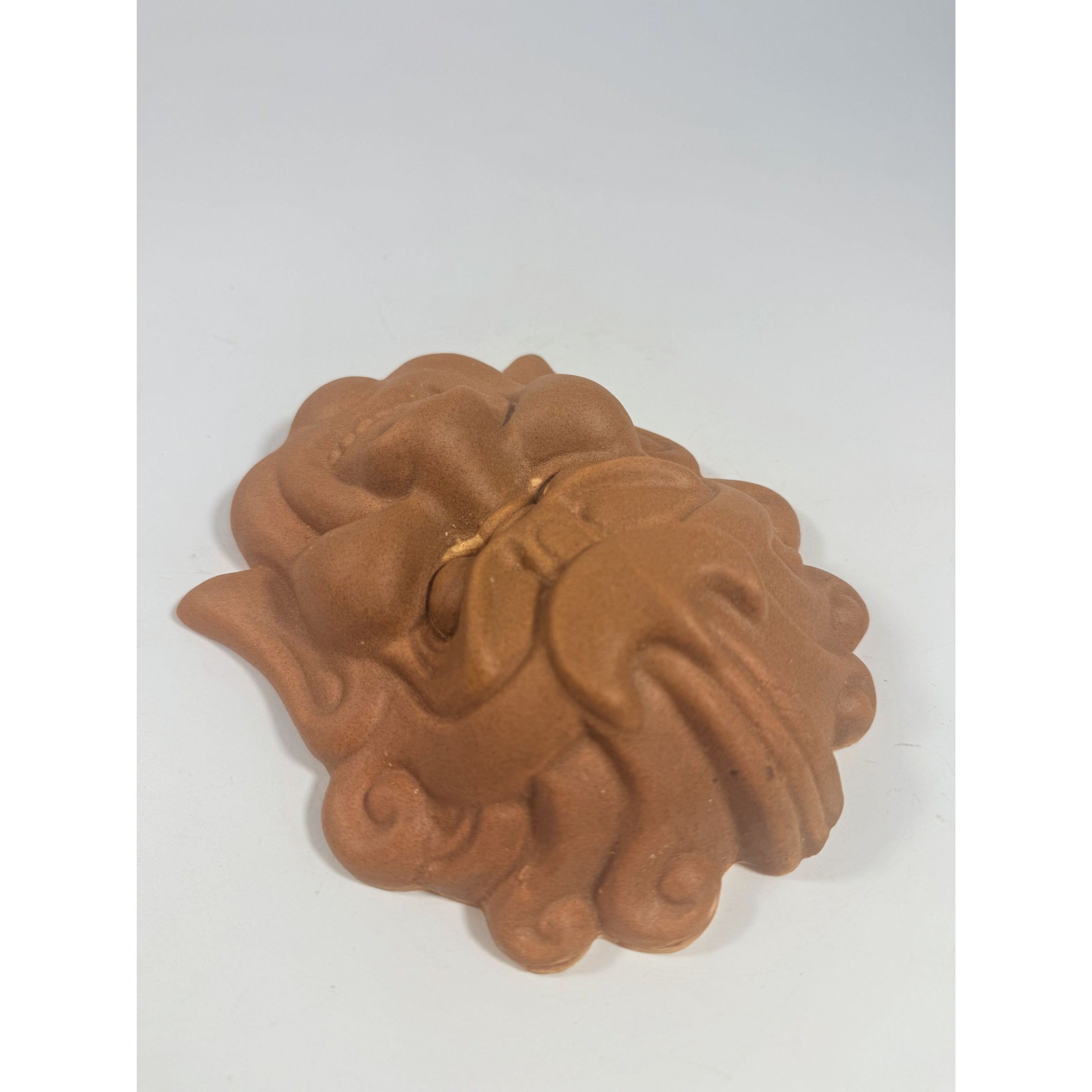 Pottery Hotokusai Ceramic Oni Mask – Vintage Japanese Noh-Style Demon Wall Art Asian Oriental Face Samari Devil Hand made Clay Mid Century