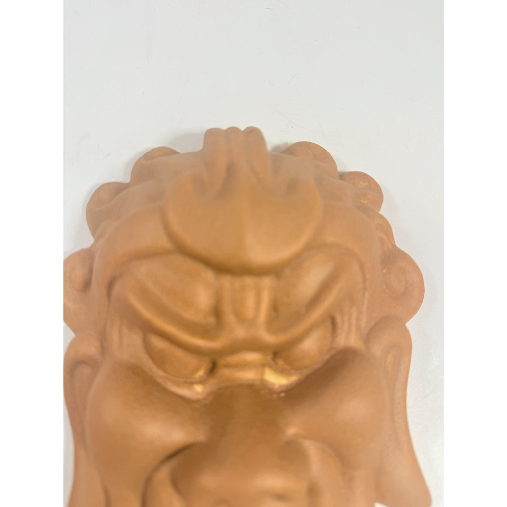Pottery Hotokusai Ceramic Oni Mask – Vintage Japanese Noh-Style Demon Wall Art Asian Oriental Face Samari Devil Hand made Clay Mid Century