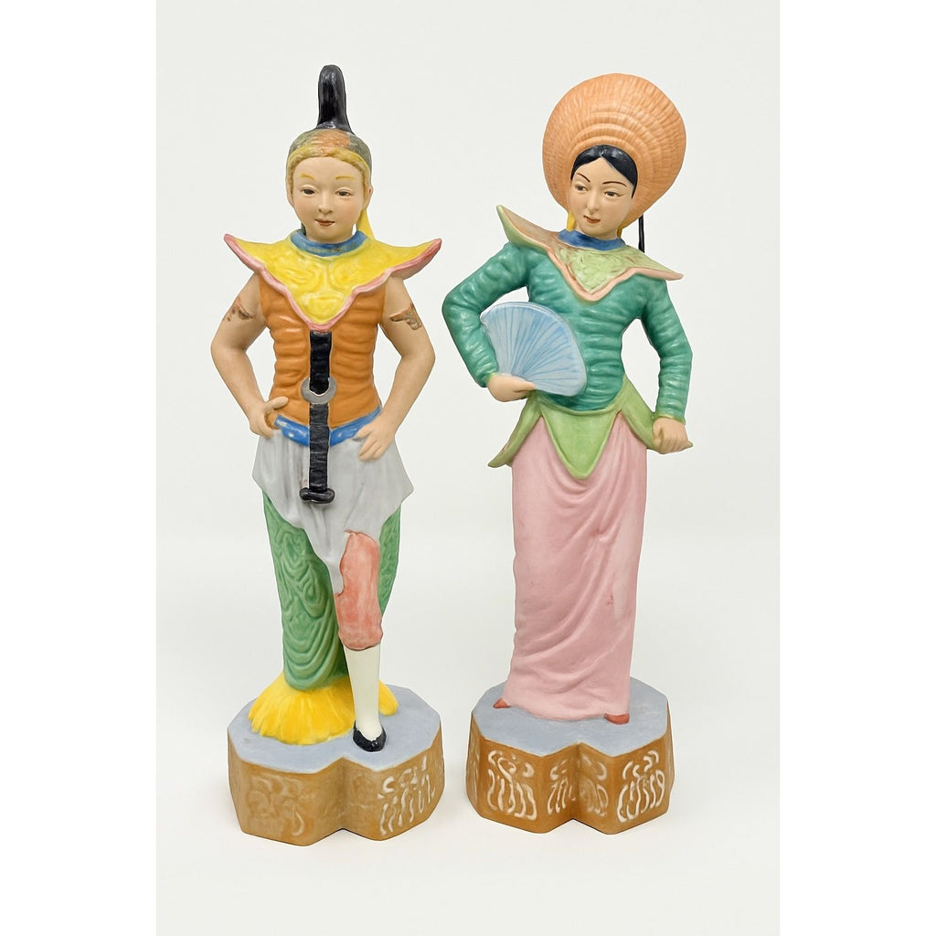 Oriental Figurine Pair Set Occupied Japan Samari Geisha Porcelain Home  Shelf Decor Decorative Accents Chionsiere