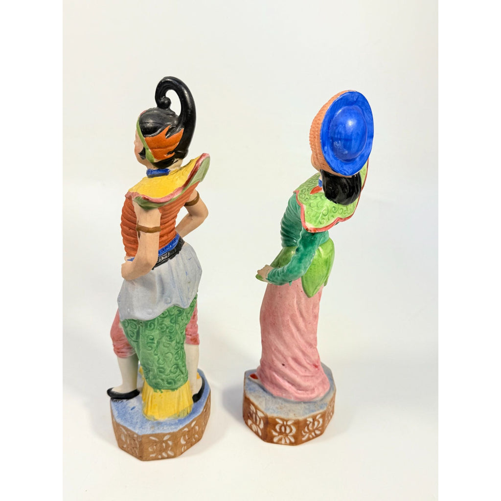 Oriental Figurine Pair Set Occupied Japan Samari Geisha Porcelain Home  Shelf Decor Decorative Accents Chionsiere