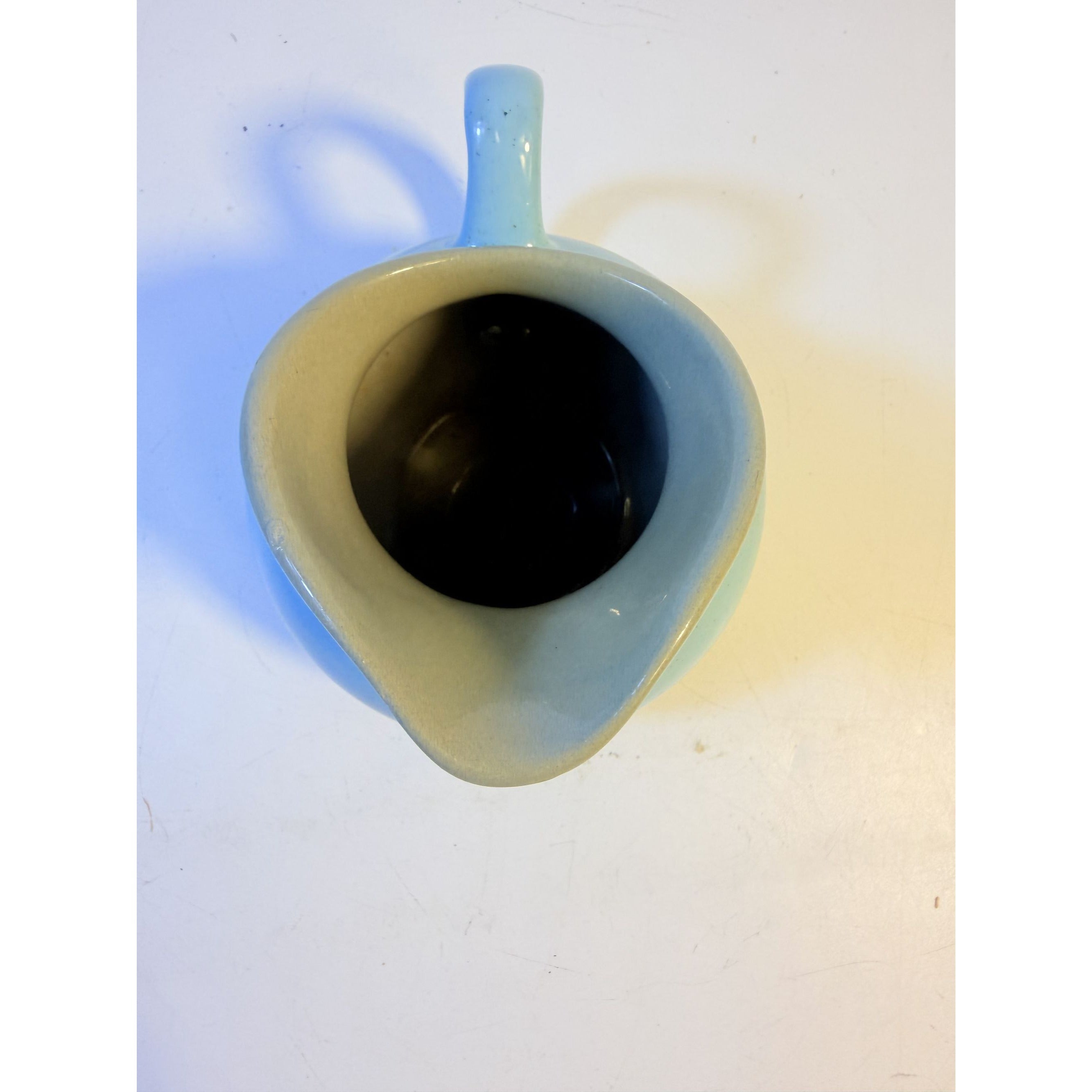 Creamer Sugar Bowl Set Harkerware Harker Pottery Ceramic Kitchenware Restaurantware Vintage Blue Mist and Grey Speckled Mid Century