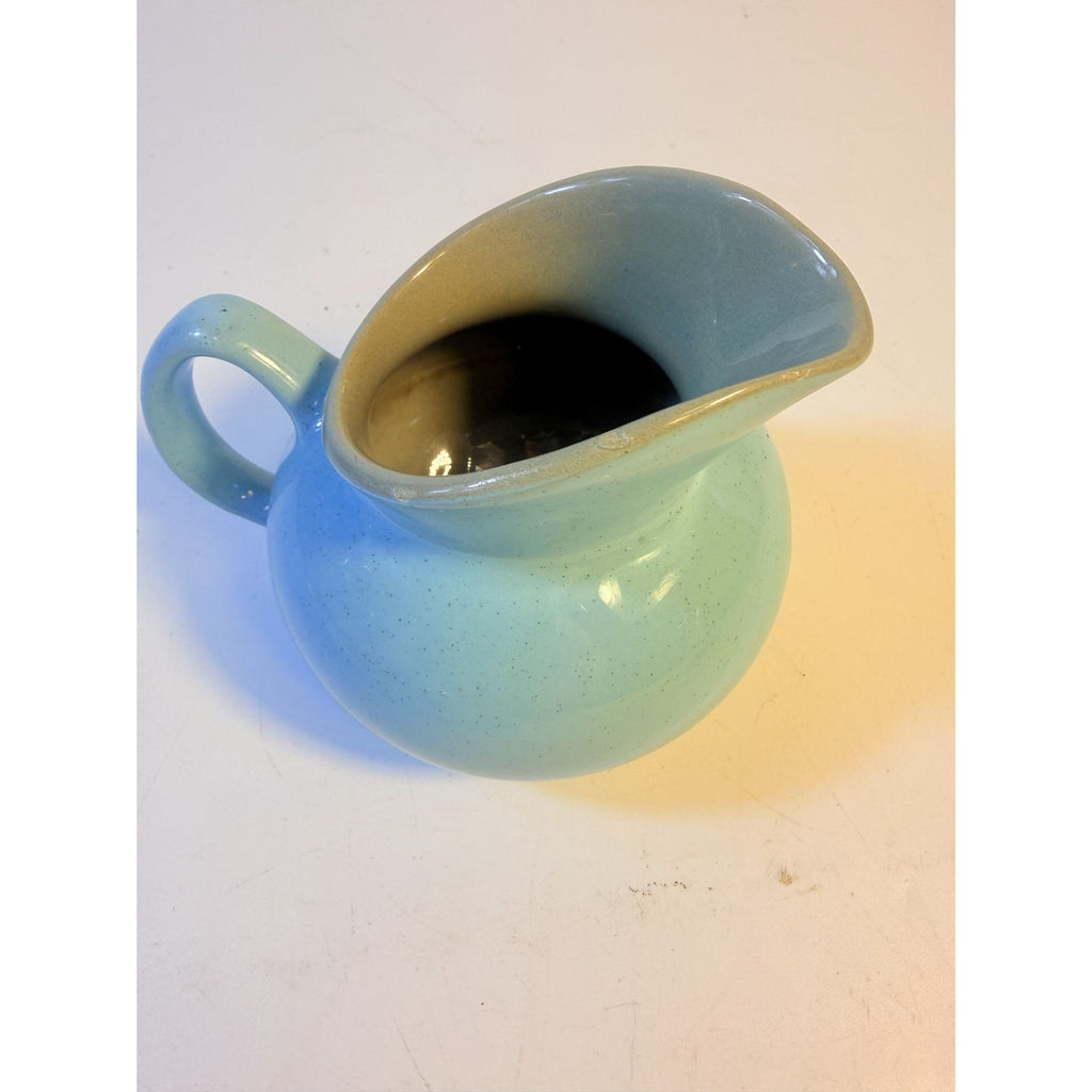 Creamer Sugar Bowl Set Harkerware Harker Pottery Ceramic Kitchenware Restaurantware Vintage Blue Mist and Grey Speckled Mid Century