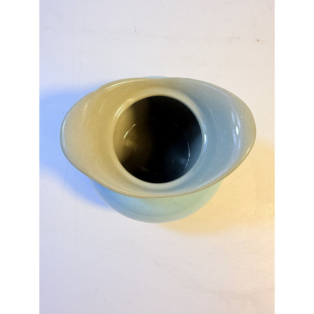 Creamer Sugar Bowl Set Harkerware Harker Pottery Ceramic Kitchenware Restaurantware Vintage Blue Mist and Grey Speckled Mid Century