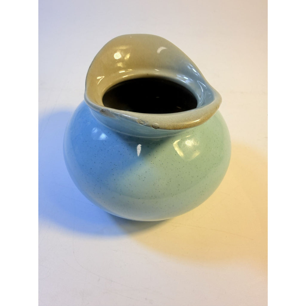 Creamer Sugar Bowl Set Harkerware Harker Pottery Ceramic Kitchenware Restaurantware Vintage Blue Mist and Grey Speckled Mid Century