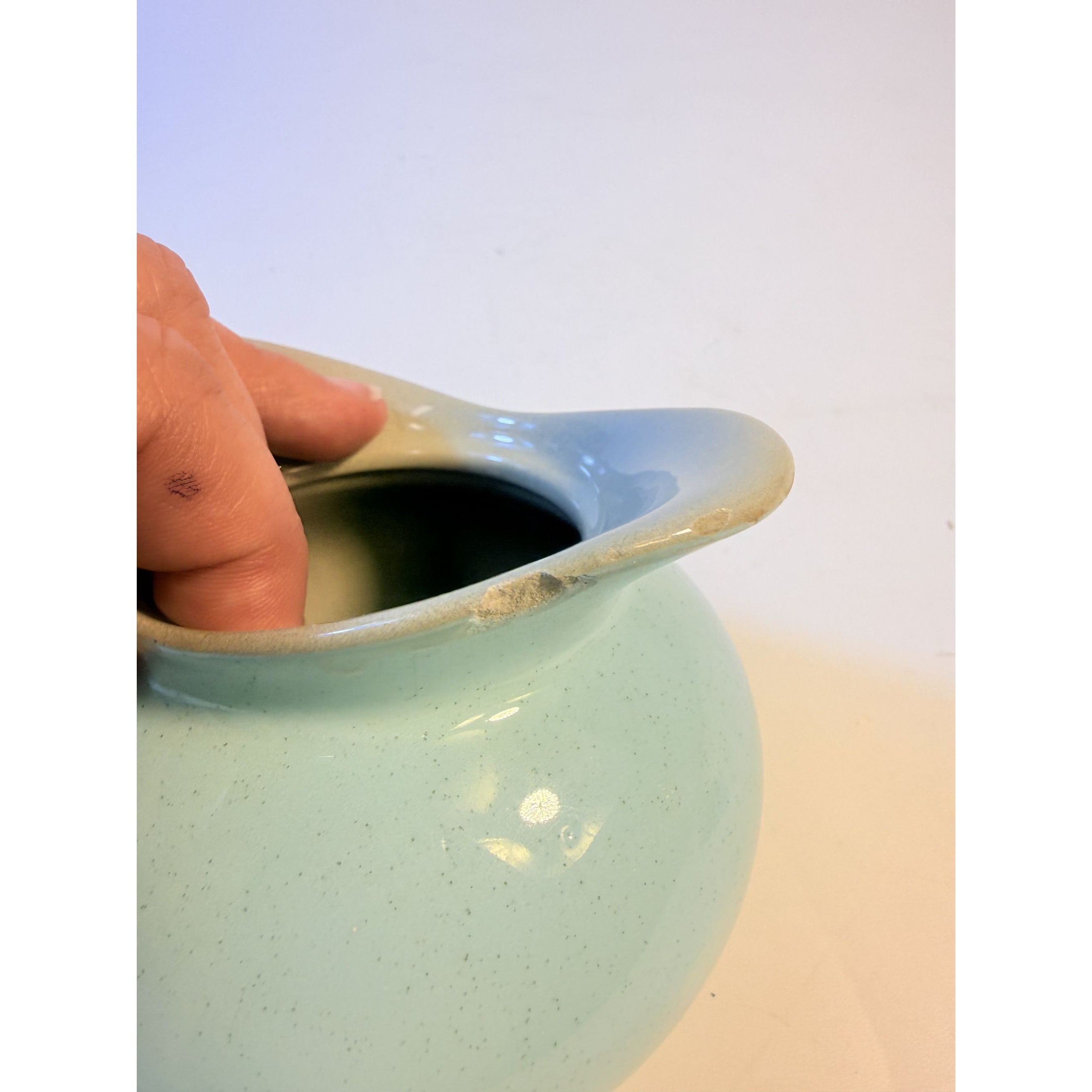 Creamer Sugar Bowl Set Harkerware Harker Pottery Ceramic Kitchenware Restaurantware Vintage Blue Mist and Grey Speckled Mid Century