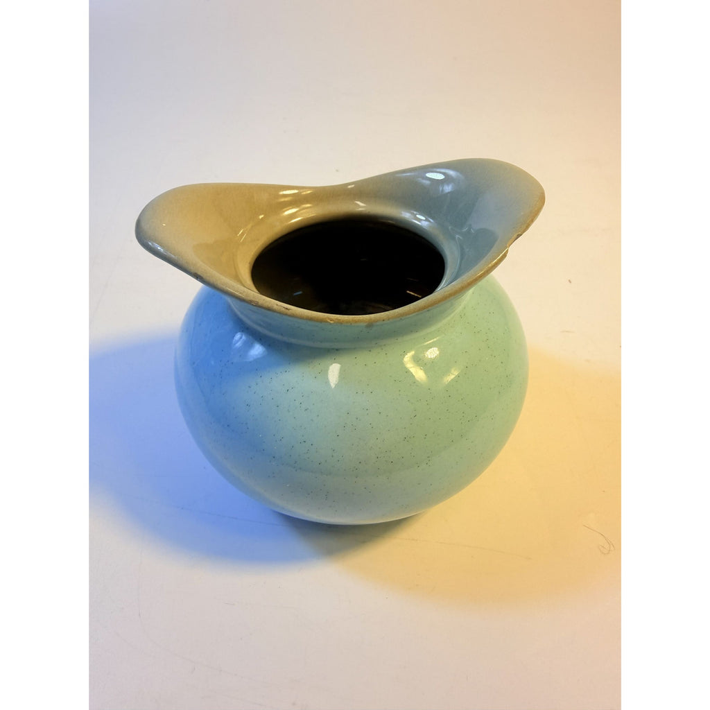 Creamer Sugar Bowl Set Harkerware Harker Pottery Ceramic Kitchenware Restaurantware Vintage Blue Mist and Grey Speckled Mid Century