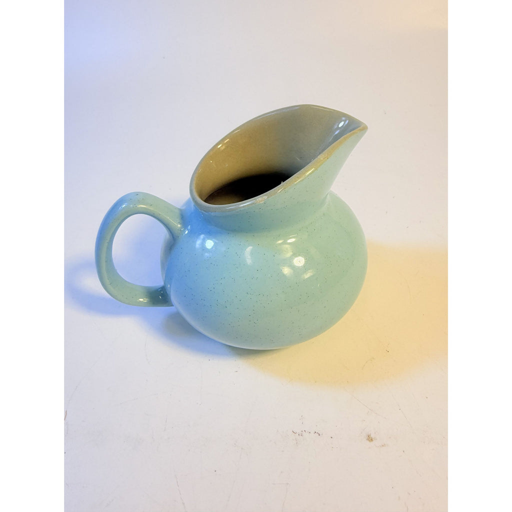 Creamer Sugar Bowl Set Harkerware Harker Pottery Ceramic Kitchenware Restaurantware Vintage Blue Mist and Grey Speckled Mid Century