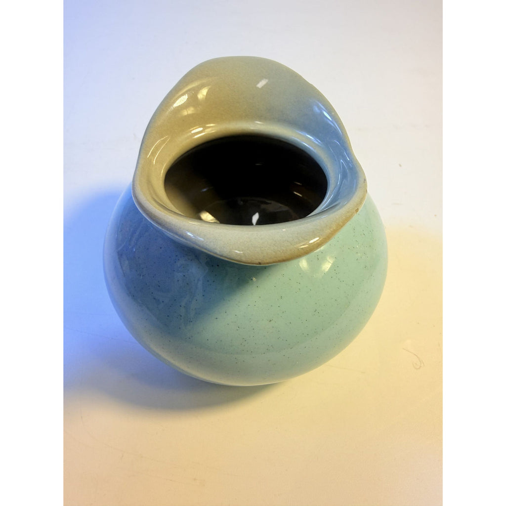 Creamer Sugar Bowl Set Harkerware Harker Pottery Ceramic Kitchenware Restaurantware Vintage Blue Mist and Grey Speckled Mid Century