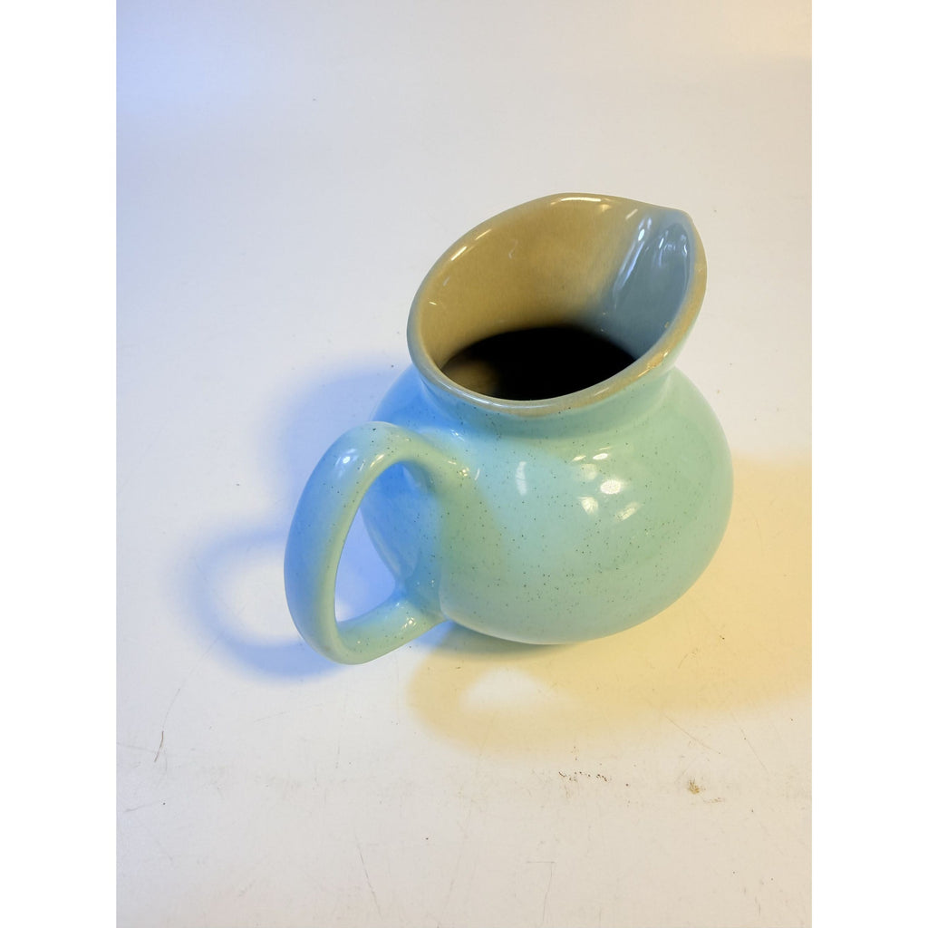 Creamer Sugar Bowl Set Harkerware Harker Pottery Ceramic Kitchenware Restaurantware Vintage Blue Mist and Grey Speckled Mid Century