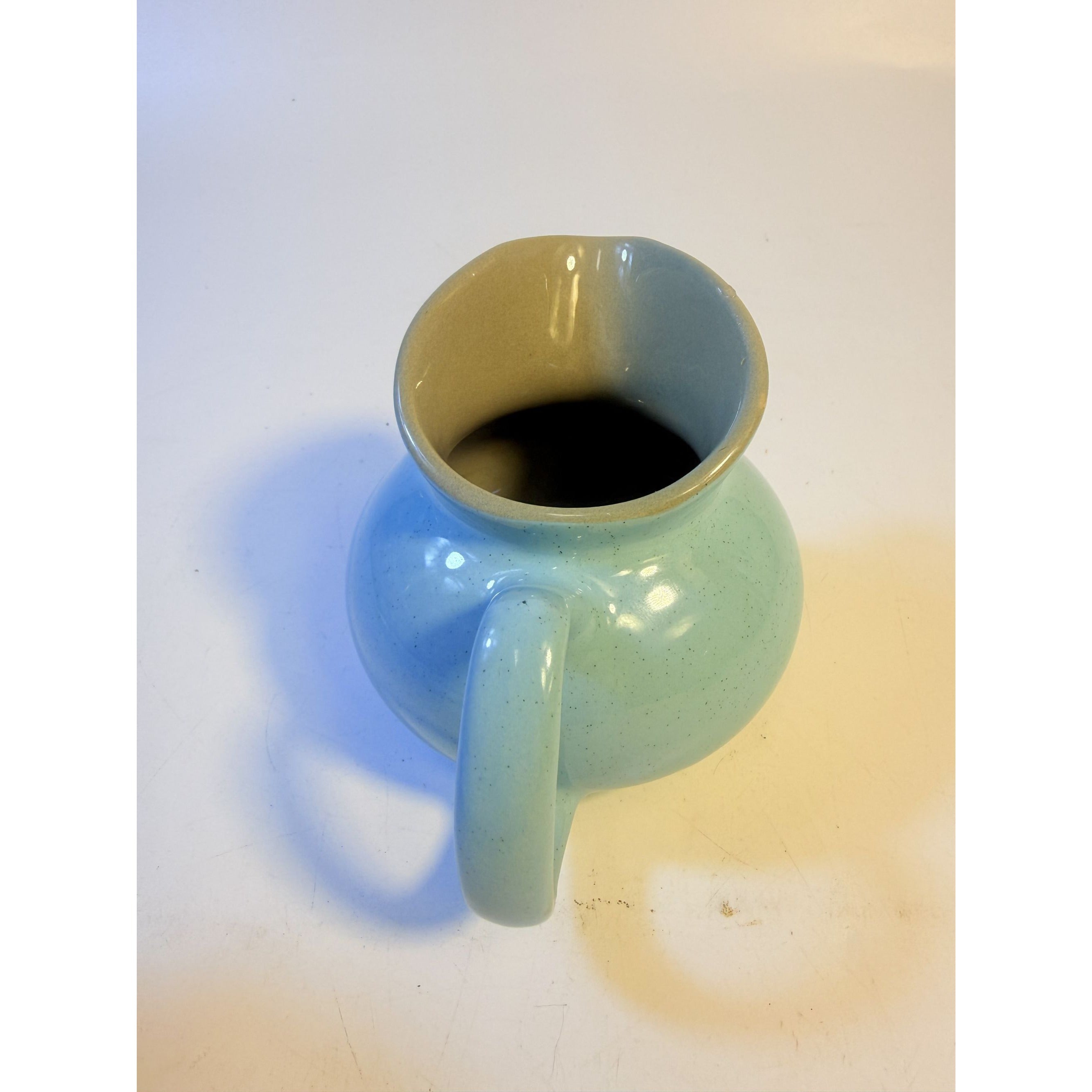 Creamer Sugar Bowl Set Harkerware Harker Pottery Ceramic Kitchenware Restaurantware Vintage Blue Mist and Grey Speckled Mid Century