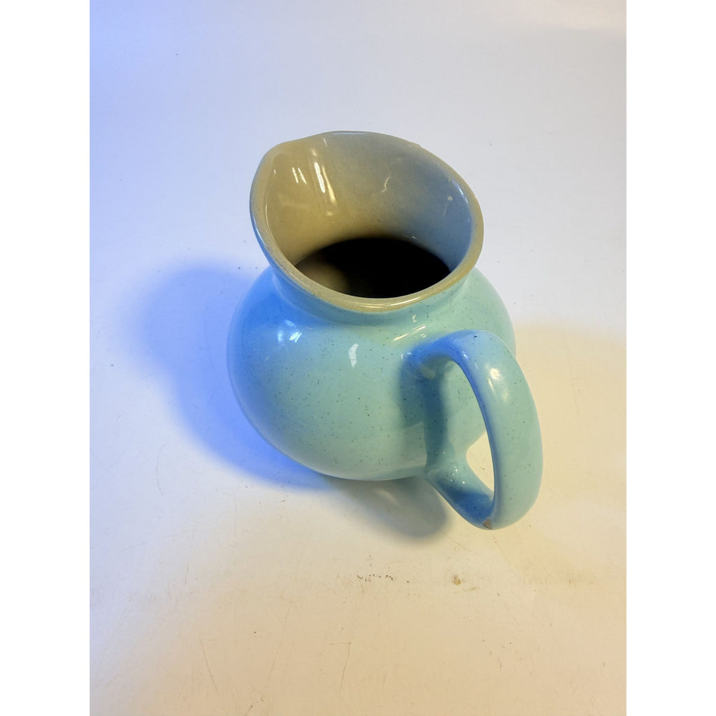 Creamer Sugar Bowl Set Harkerware Harker Pottery Ceramic Kitchenware Restaurantware Vintage Blue Mist and Grey Speckled Mid Century