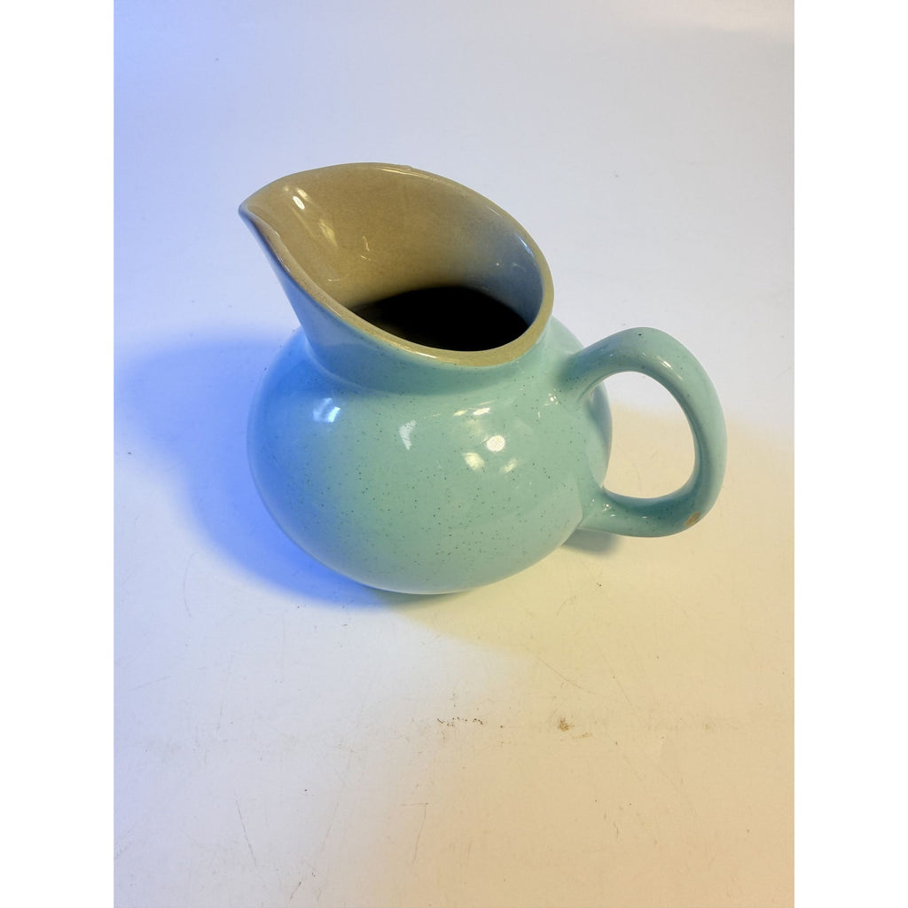 Creamer Sugar Bowl Set Harkerware Harker Pottery Ceramic Kitchenware Restaurantware Vintage Blue Mist and Grey Speckled Mid Century