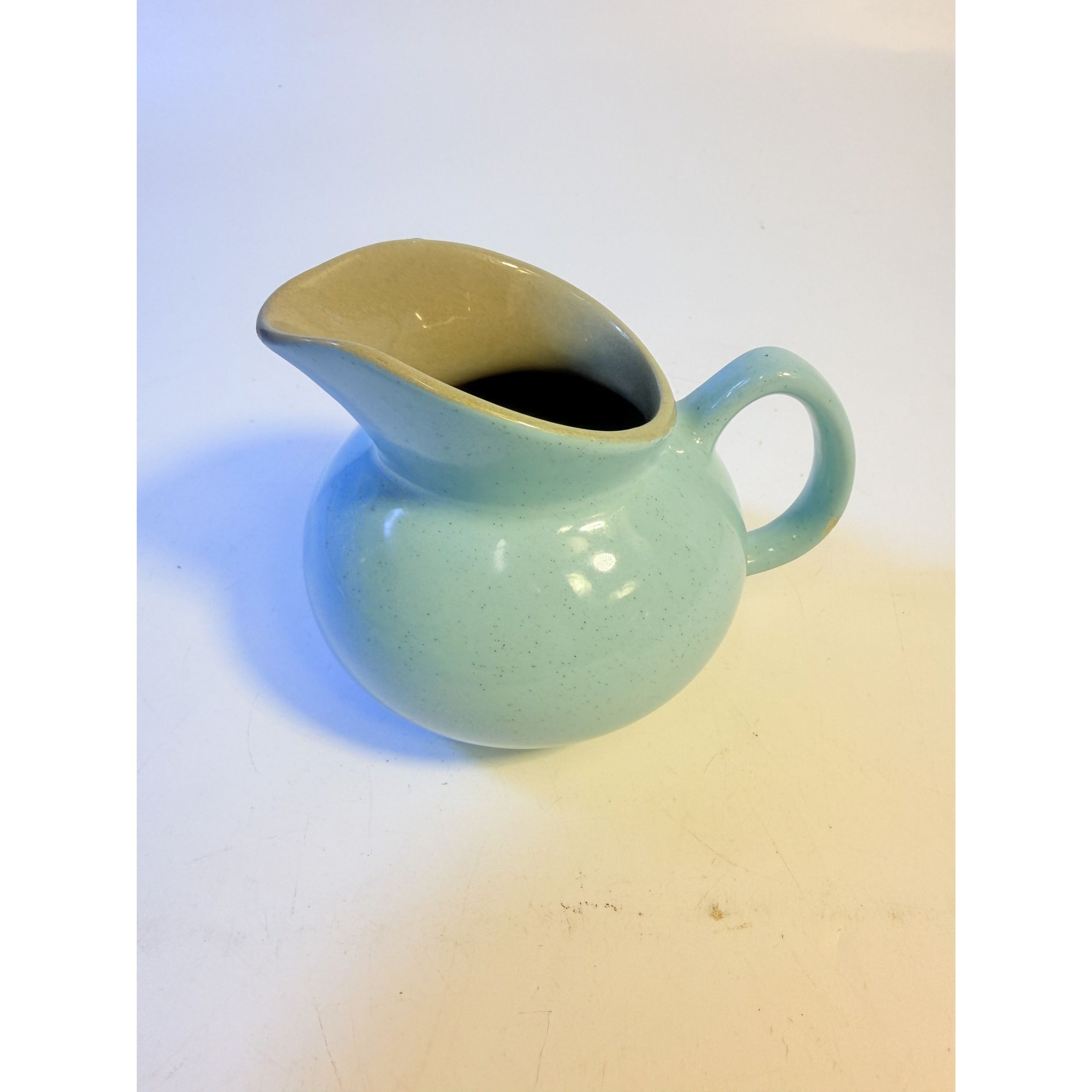 Creamer Sugar Bowl Set Harkerware Harker Pottery Ceramic Kitchenware Restaurantware Vintage Blue Mist and Grey Speckled Mid Century