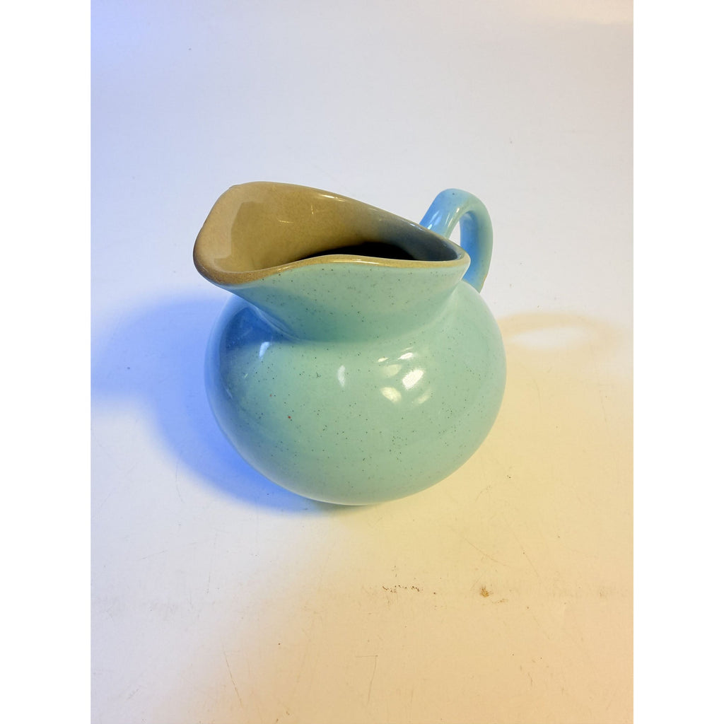 Creamer Sugar Bowl Set Harkerware Harker Pottery Ceramic Kitchenware Restaurantware Vintage Blue Mist and Grey Speckled Mid Century