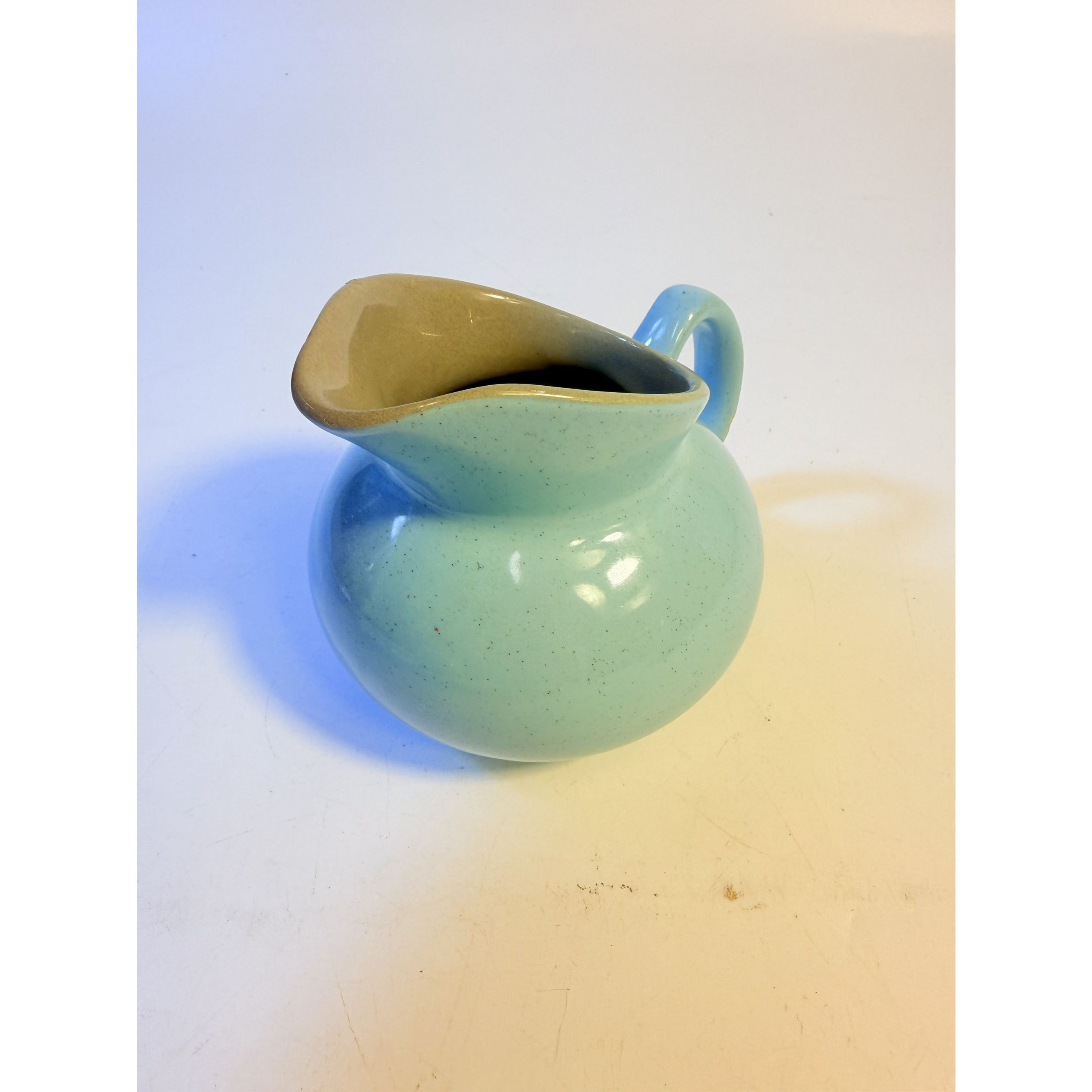 Creamer Sugar Bowl Set Harkerware Harker Pottery Ceramic Kitchenware Restaurantware Vintage Blue Mist and Grey Speckled Mid Century