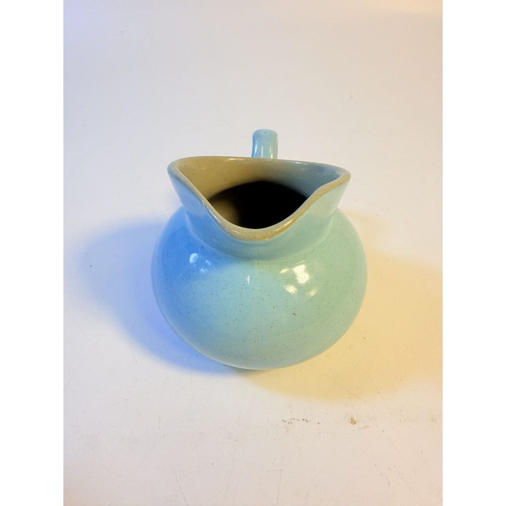 Creamer Sugar Bowl Set Harkerware Harker Pottery Ceramic Kitchenware Restaurantware Vintage Blue Mist and Grey Speckled Mid Century