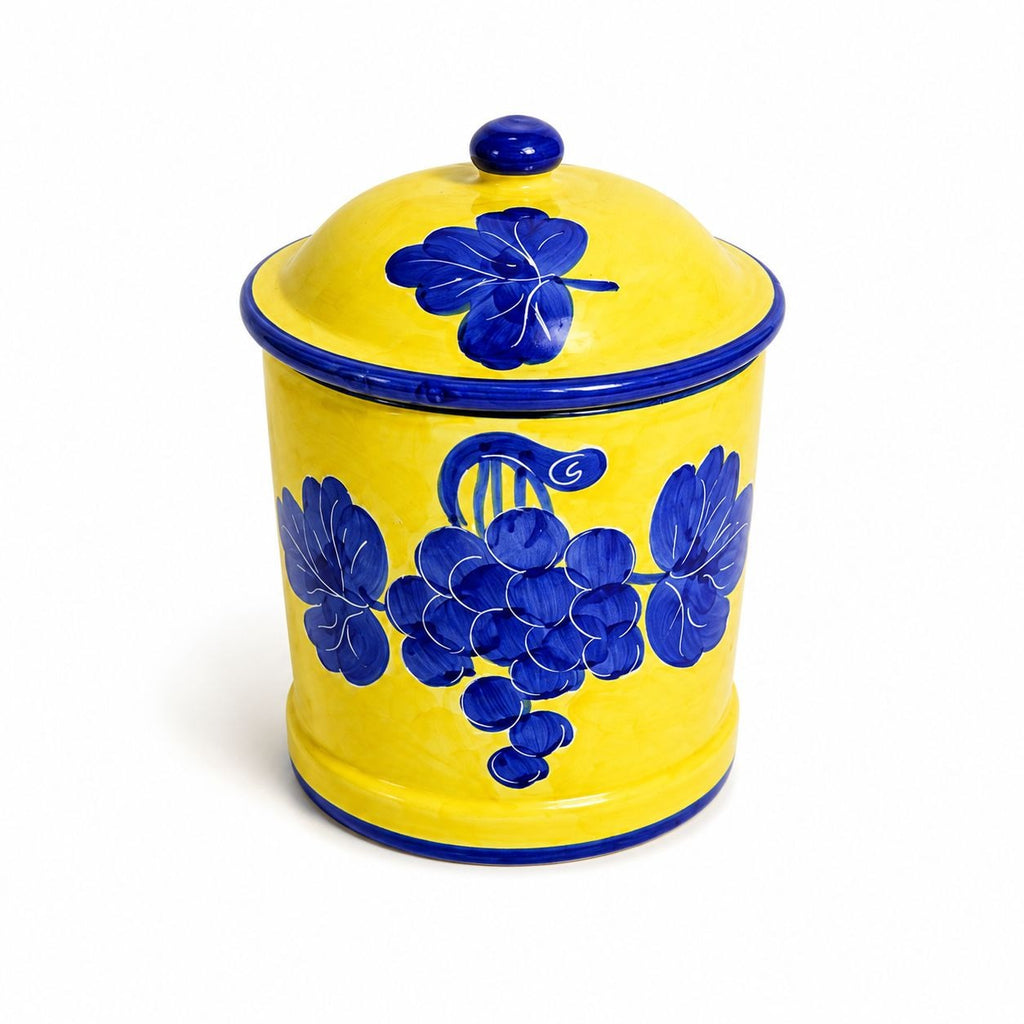 Italian Pottery Kitchen Canister Solimene Vetri Grapes Large Size Hand Painted Italy Ktichenware Storage Tuscany Replacement China