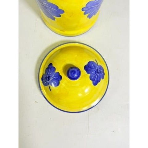 Italian Pottery Kitchen Canister Solimene Vetri Grapes Large Size Hand Painted Italy Ktichenware Storage Tuscany Replacement China