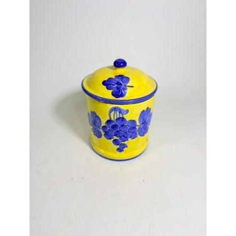 Italian Pottery Kitchen Canister Solimene Vetri Grapes Large Size Hand Painted Italy Ktichenware Storage Tuscany Replacement China