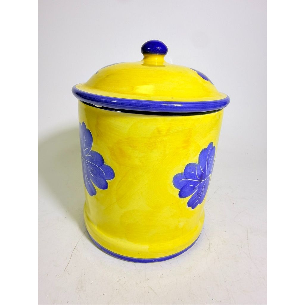 Italian Pottery Kitchen Canister Solimene Vetri Grapes Large Size Hand Painted Italy Ktichenware Storage Tuscany Replacement China