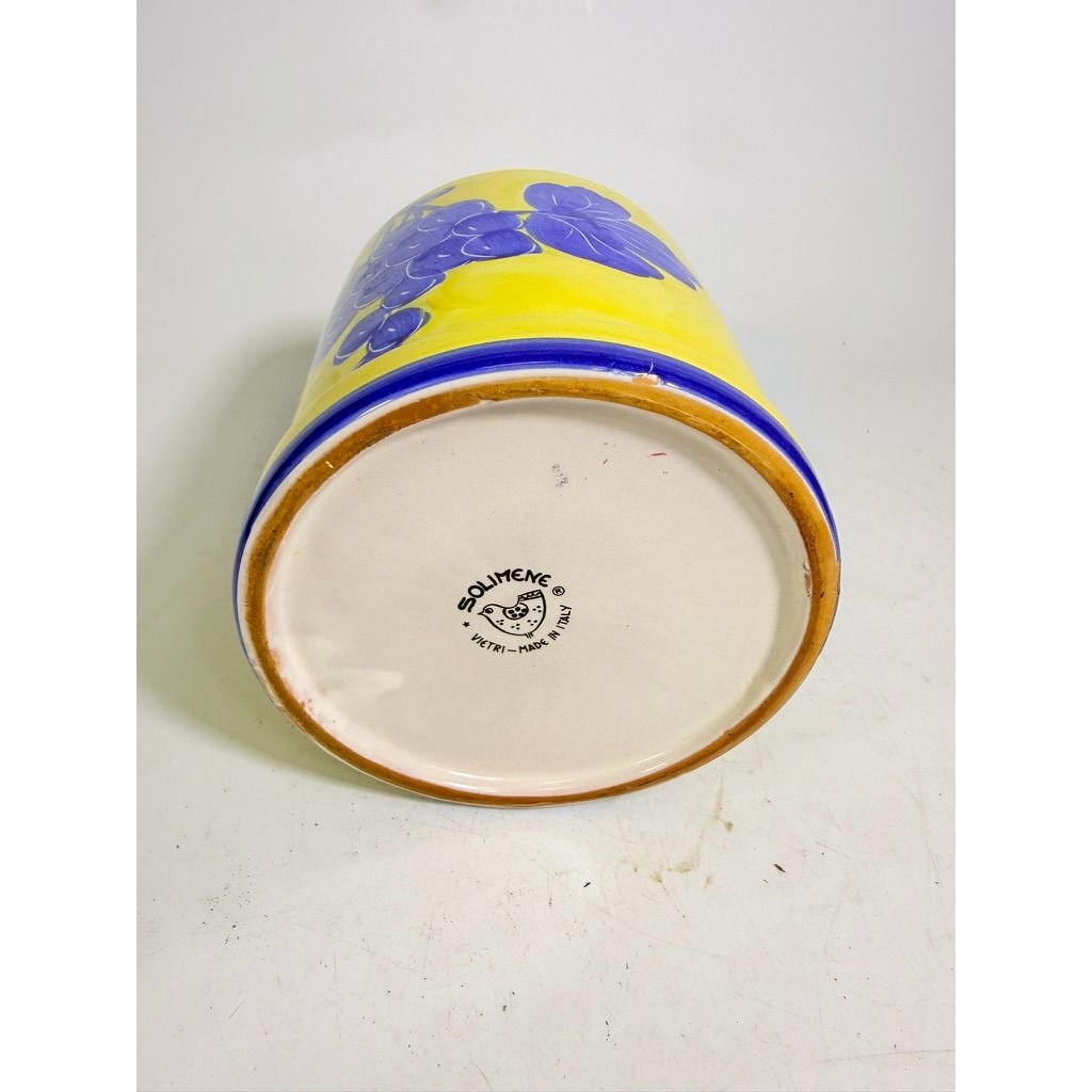 Italian Pottery Kitchen Canister Solimene Vetri Grapes Large Size Hand Painted Italy Ktichenware Storage Tuscany Replacement China