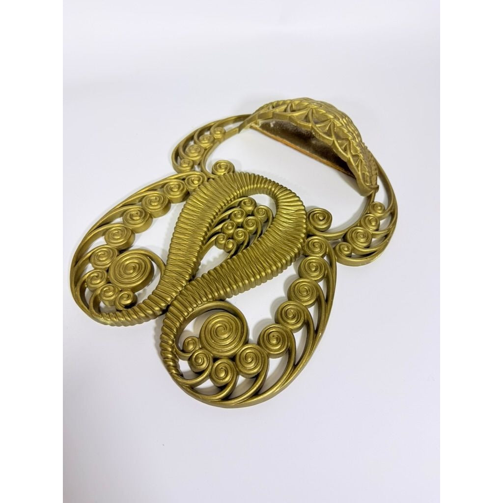 Wall Pocket Planter Faux Wicker Burwood Products Gold Scroll Gallery Art Deco 1978 Hollywood Regency Boho Retro Mid Century