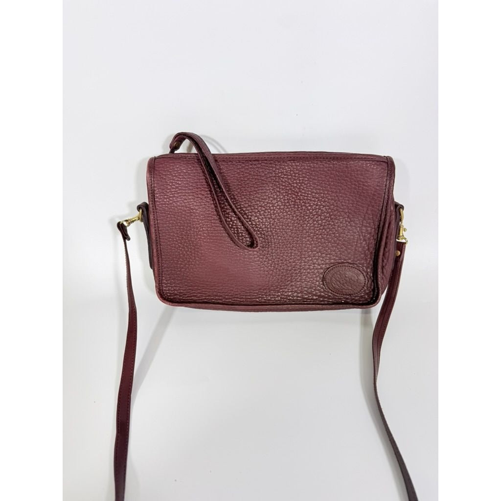 Crossbody Blazer Purse Dooney & Bourke Pre Red Tag Bag. Burgandy Brown Pebble Leather Wristlet Handbag USA Made