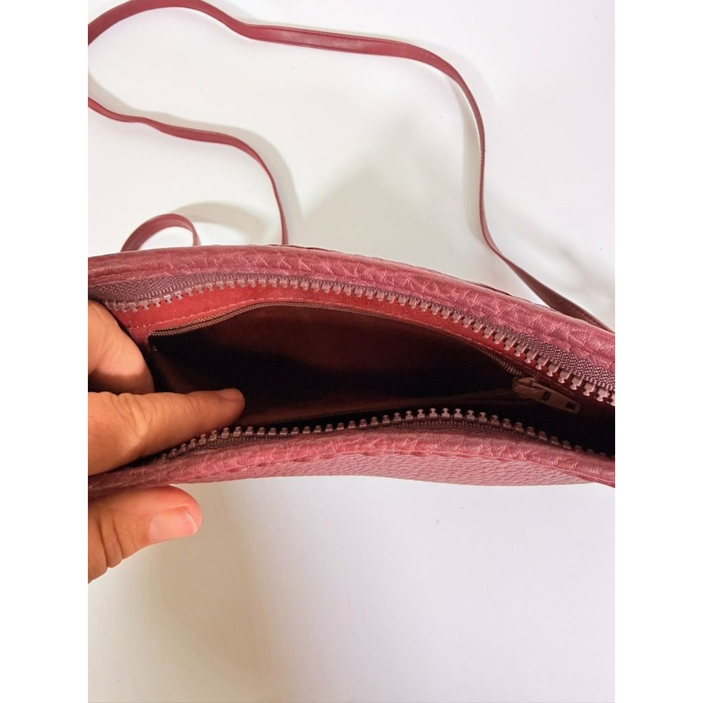 Crossbody Blazer Purse Dooney & Bourke Pre Red Tag Bag. Burgandy Brown Pebble Leather Wristlet Handbag USA Made