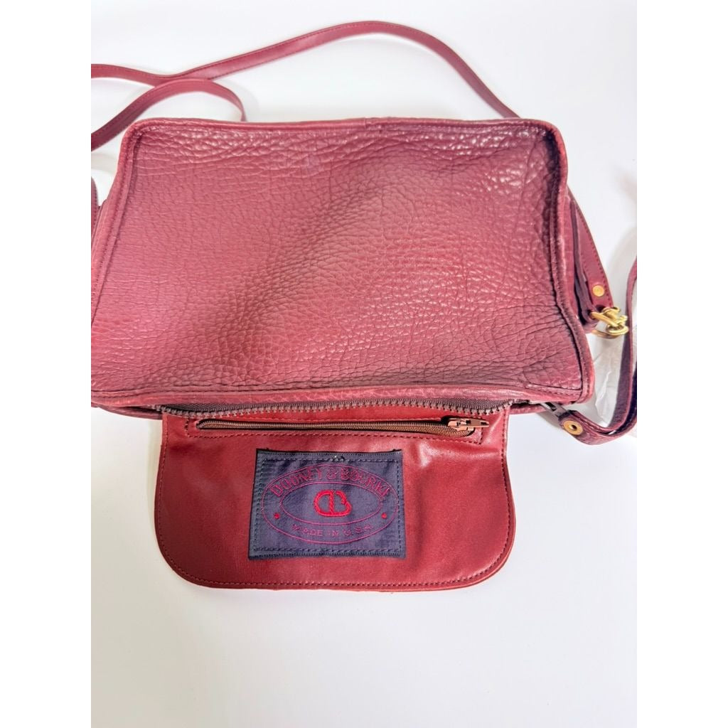 Crossbody Blazer Purse Dooney & Bourke Pre Red Tag Bag. Burgandy Brown Pebble Leather Wristlet Handbag USA Made