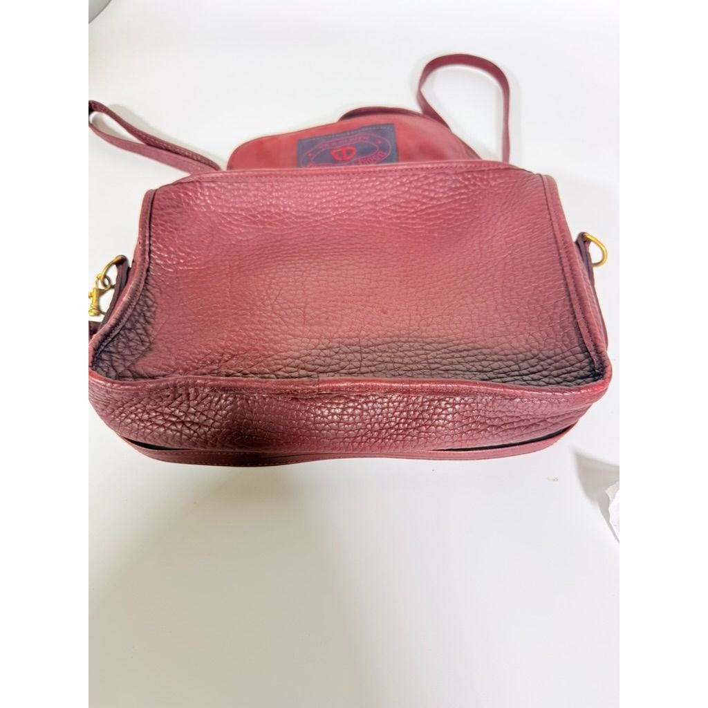 Crossbody Blazer Purse Dooney & Bourke Pre Red Tag Bag. Burgandy Brown Pebble Leather Wristlet Handbag USA Made