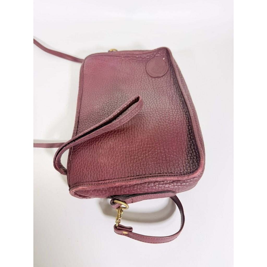 Crossbody Blazer Purse Dooney & Bourke Pre Red Tag Bag. Burgandy Brown Pebble Leather Wristlet Handbag USA Made