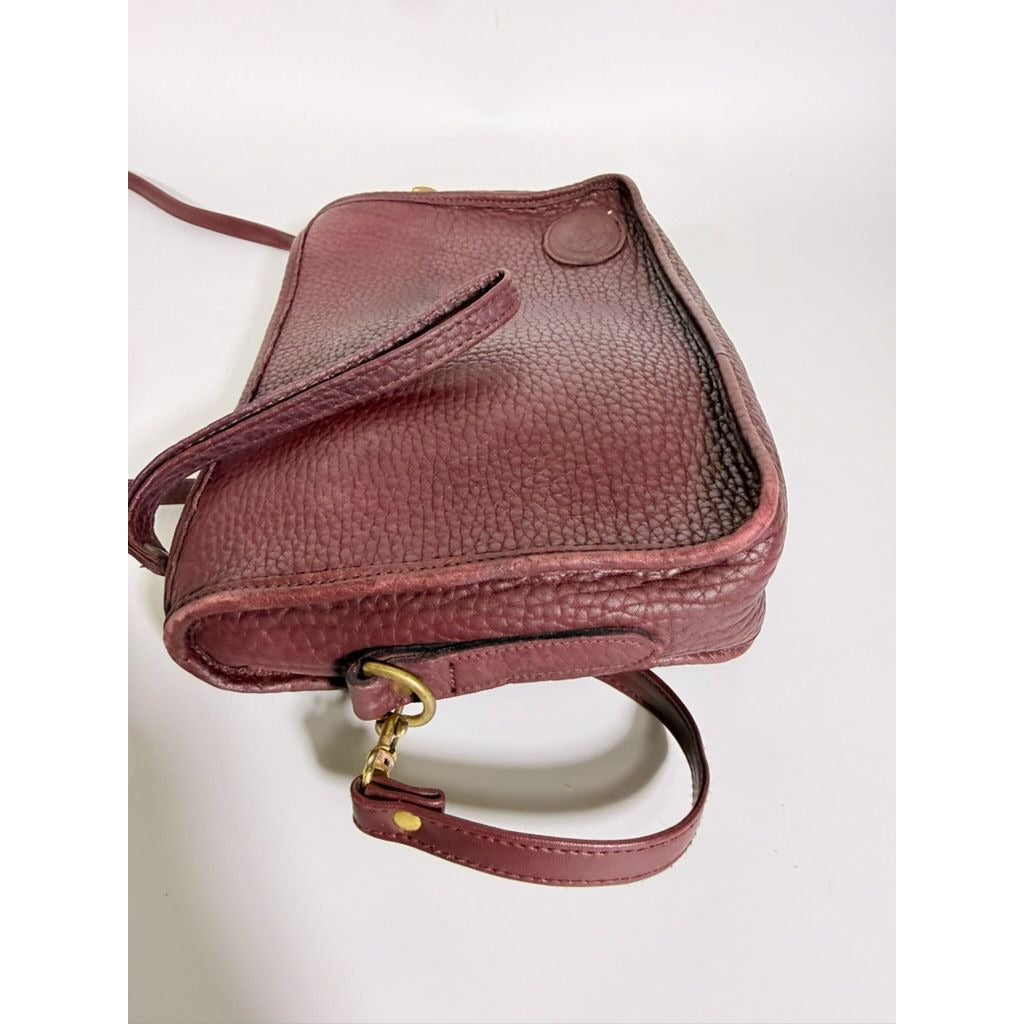 Crossbody Blazer Purse Dooney & Bourke Pre Red Tag Bag. Burgandy Brown Pebble Leather Wristlet Handbag USA Made