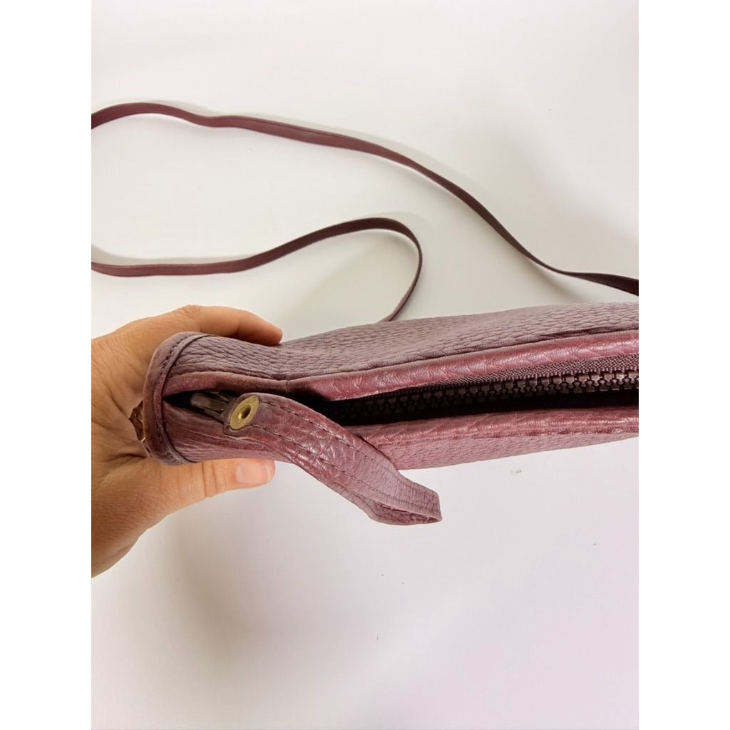 Crossbody Blazer Purse Dooney & Bourke Pre Red Tag Bag. Burgandy Brown Pebble Leather Wristlet Handbag USA Made