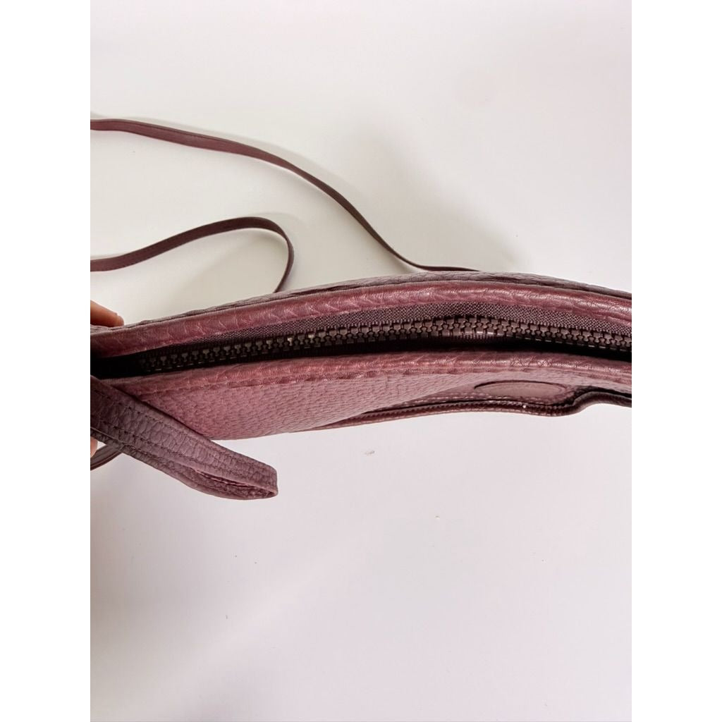 Crossbody Blazer Purse Dooney & Bourke Pre Red Tag Bag. Burgandy Brown Pebble Leather Wristlet Handbag USA Made