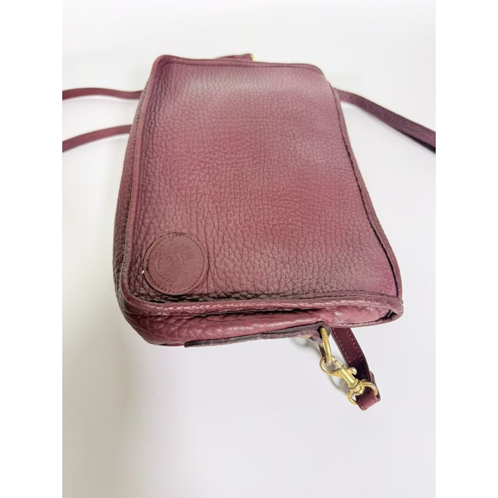 Crossbody Blazer Purse Dooney & Bourke Pre Red Tag Bag. Burgandy Brown Pebble Leather Wristlet Handbag USA Made